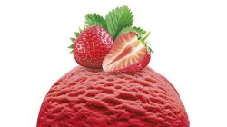 Strawberry ice cream scoop