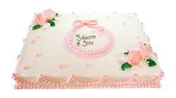 Baptism Bib Colour Cake Square