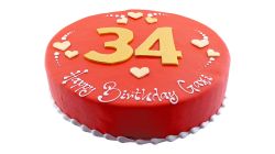 Golden Number Colour Cake Round