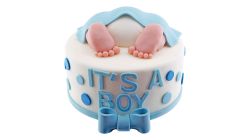Child To Be Baptised Colour Cake Round