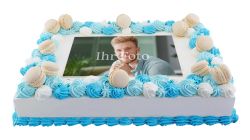 Blue Birthday Carré Cake Square 