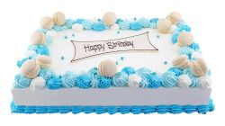 Blue Birthday Carré Cake Square 