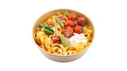 Tagliatelle with asparagus & burrata