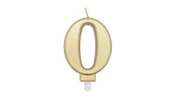 Zahlenkerze Gold 0