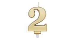 Zahlenkerze Gold 2
