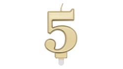 Zahlenkerze Gold 5