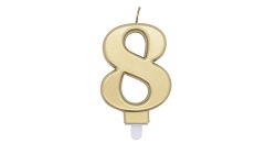 Zahlenkerze Gold 8