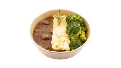 Balsamico-Rindsragout an Kartoffelgratin